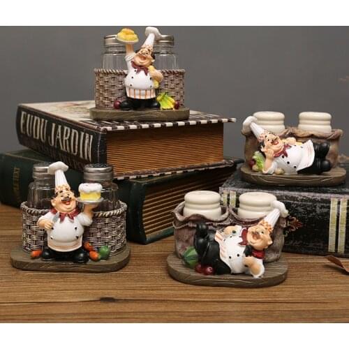 Housewares Kitchen Spice Jars Salt Shaker and Pepper Shaker Toothpick Container Durable Resin Ornament for Kitchen Convenience