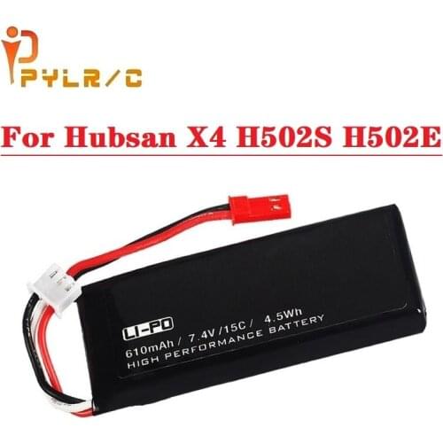 1-2pcs 7.4V 610mAh Lipo Battery For X4 H502S H502E H216A RC Quadcopter Spare Parts for 7.4V Rechargeable battery