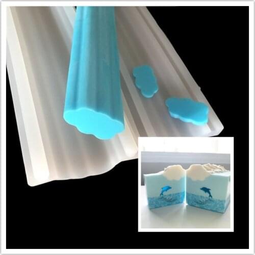 Long silicon soap mold round moon square flower dolphin star heart shape tube column DIY mold