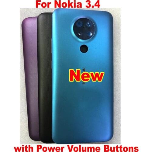 Best Back Battery Cover Housing Door Rear Case with Power Volume Buttons For Nokia 3.4 Phone Shell Lid Chassic Parts
