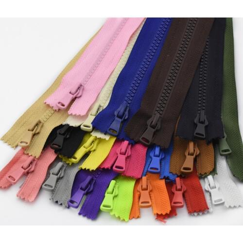 2pcs 5# 15/20/25 cm Resin Zipper Close-End Auto Lock ECO Colorful Plastic Zipper for Clothing