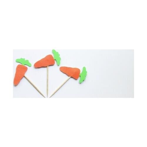 Carrots Cupcake Topper birthday rustic wedding bridal baby shower toothpicks engagement food pick