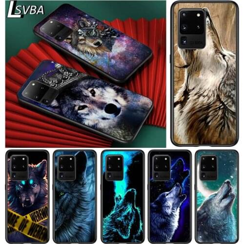 Animal wolf cool for Samsung S20 FE Ultra Plus A91 A81 A71 A51 A41 A31 A21 A11 A72 A52 A12 Soft Black Phone Case