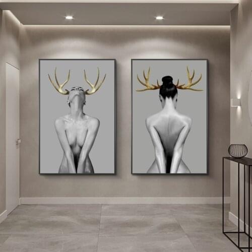 Nordic Art Sexy Nude Woman Canvas Art Posters And Prints Modern Abstract Girls Canvas Paintings On the Wall Art Pictures Cuadros