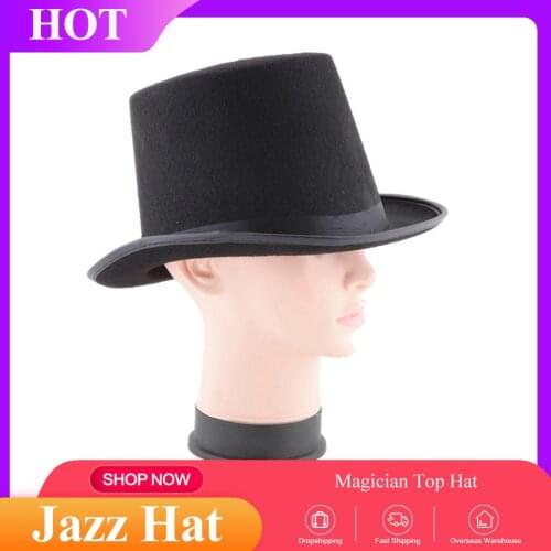 NEW Tall Black Top Hat Steampunk Magician Costume Props