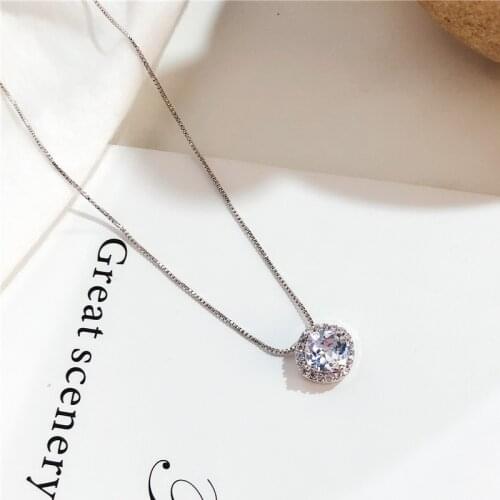 New mermaid tear zircon copper necklace pendant womens necklace Jewelry clavicle chain