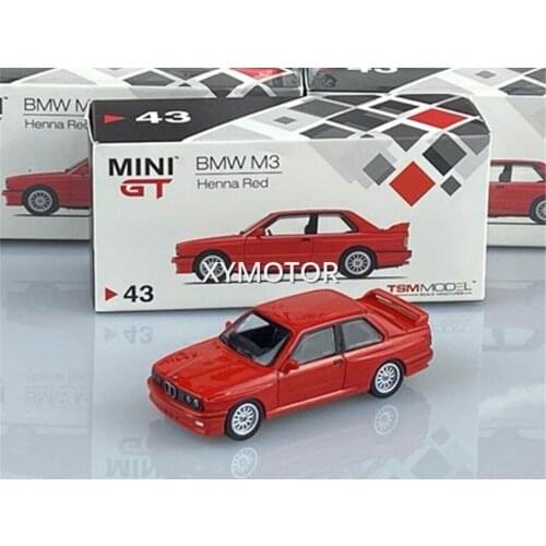 New MINI GT 1:64 For BMW M3 E30 Alpine Diecast Model Car LHD/RHD Toys Red Metal,Plastic,Rubber
