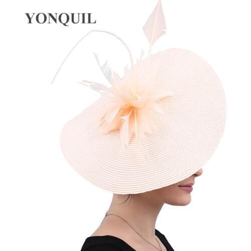 New Occasion Derby Party Big Hats Feather Flower Church Fascinators Chapeau Hair Accessories Wedding Race Event Floral Headwear