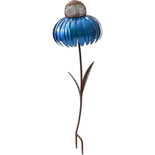 Sensation Pink Coneflower Bird Feeder Standing Bird Feeder Outside Garden Art Metal Birdfeeder with Stand Pet Products LBS