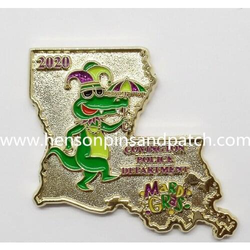 Custom metal gold soft enamel map commemorative coins