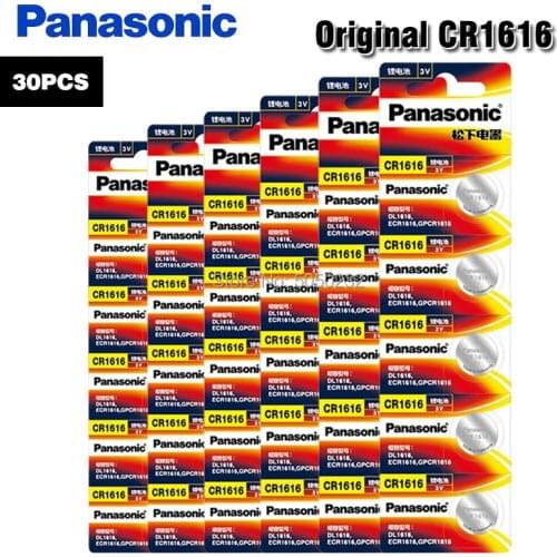 PANASONIC 30Pcs 3V CR1616 LM1616 ECR1616 DL1616 L11 L28 Lithium Battery Button Coin Cell for Watch Remote Control Computers