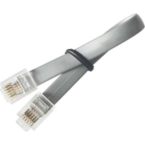 1pc 0.5M 6P6C Pure Copper Flat Cable RJ12 Double-headed 6-core Telephone Jumper Cable