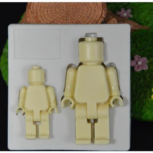 Lovely Toy Lego robot DIY Baking Tools Chocolate Sugarcraft Mould Fondant Cake Decorating Silicone Mold