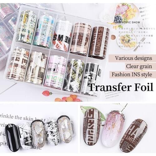 PinPai 2.5*50cm Mixed Colors Nail Foils Flower Sky Series Foils Paper Nail Art Transfer Sticker Nail Art Decal Nails Accessories