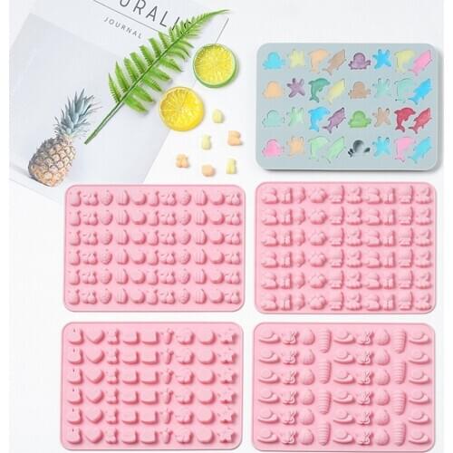 SJ QQ Sugar Fondant Silicone Mold Chocolate Dripping Mold Resistant Fruit Animal Soft Candy Jelly Bakeware Cake Decorating Tools