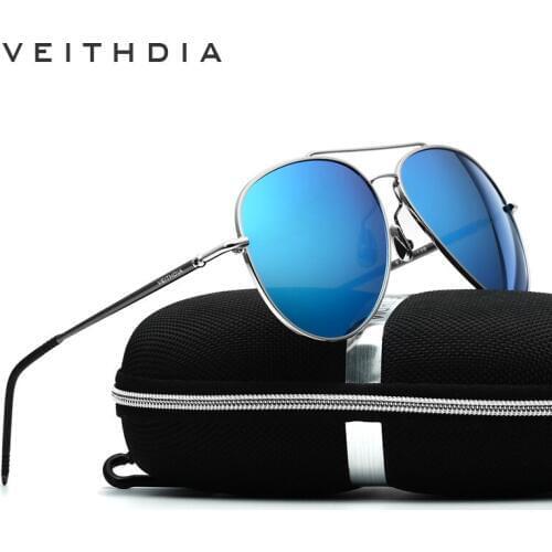 VEITHDIA Aluminum Magnesium Sunglasses Polarized Blue Lens Rotate 180 degrees leg Eyewear Accessories Sun Glasses Men/Women 3618