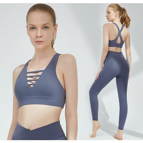 Gym Clothing Women Yoga Sets 2 Piece Running Sport Tracksuit Deep V Neck Bra Butt Lifting Pants Fitness Workout Training Suit