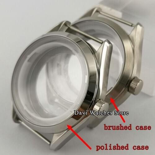 Steel Polished/Brushed Silver 41mm Watch Case Fit NH35 NH36 ETA 2836,Mingzhu/DG 2813/3804,Miyota 8205/8215 Movement