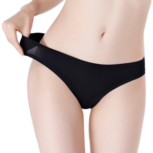 3Pcs G-strings Sexy Ice Silk Hips Girls Thongs See-through Hollow Breathable Low-waist Romantic Lace Super Elastic Female T-back