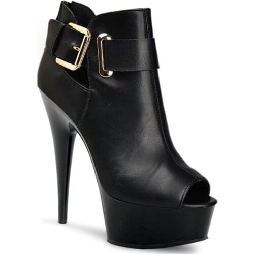 Waterproof platform fish-mouth high heels, high and thin and 15cm hate high single shoes, high - level dancing shoes