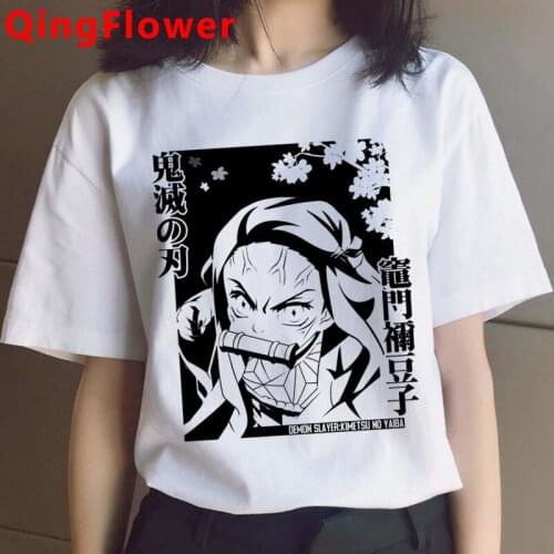 Demon Slayer Kimetsu No Yaiba Tanjiro Kamado t-shirt female casual print ulzzang white t shirt summer top tshirt ulzzang