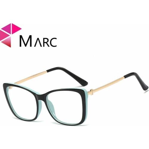 MARC Ladies Cat Eye Glasses Frames TR90 Square Women Optical EyeGlasses Fashion Eyewear 92357