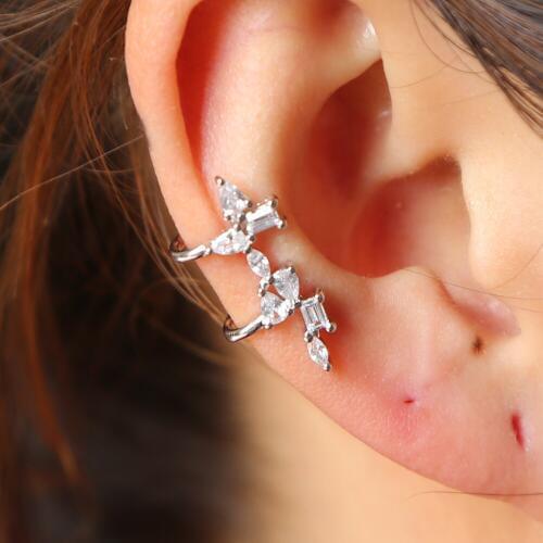 2018 Fashion flower Ear Cuff Cubic Zirconia stud Earrings For Women Wedding Party Piercing Earrings Christmas Gifts
