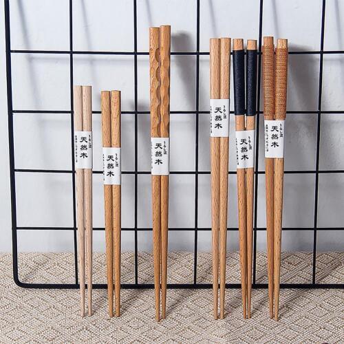 1 Pair Japanese Eco-Friendly Travel Portable Reusable Non-slip Chestnut Wooden Chopsticks Tableware Sushi Chinese food Tie line