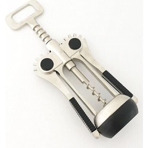 Bottle Opener Corkscrew Cork Puller Pressurer Red Wine Opener Professional Handle Kitchen Zinc Alloy Red Wine Bottle Opener 1pcs