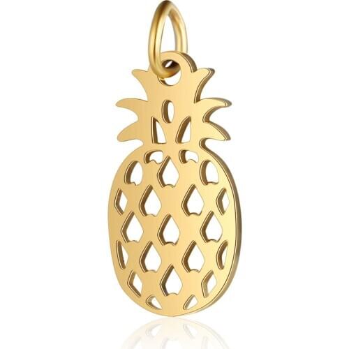 10Pcs/lot 100% Stainless Steel Pineapple Charm DIY Jewelry Charms For Making Necklace Bracelet