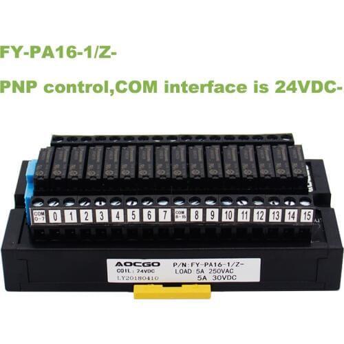 16 Slim relay PNP Control 24V DIN Mounted relay module