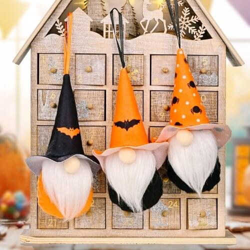 2pcs Halloween rudolph doll Decor Hanging ornament prop decorations kid light up faceless old man hanger scene decor Halloween