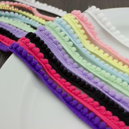 5 yards Assorted Colors Mini Pompom Trim Decorative Pom Pom Ball Lace Trimming Baby Fringe Trim Sewing Project DIY Craft Supply