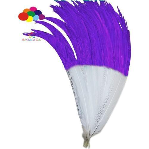 50pcs 100% natural silver pheasant feather dyed purple tail 16-32inch/40-80cm for Diy carnival costume mask headdress crafts