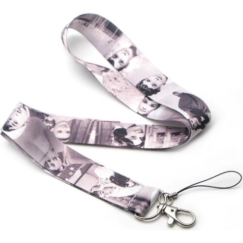Keychain Accessories Audrey Hepburn Phone Lanyard Women Strap Neck Lanyards for ID Card Keys Christmas gifts