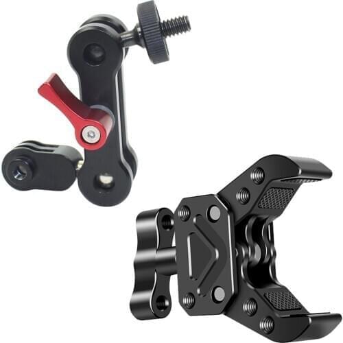 Camera Large Clamp Rod Rail Crab Claw Clip Ball Head Extension Bracket Magic Arm 1/4 Tripod Adapter for DSLR Monitor Bracket Rig