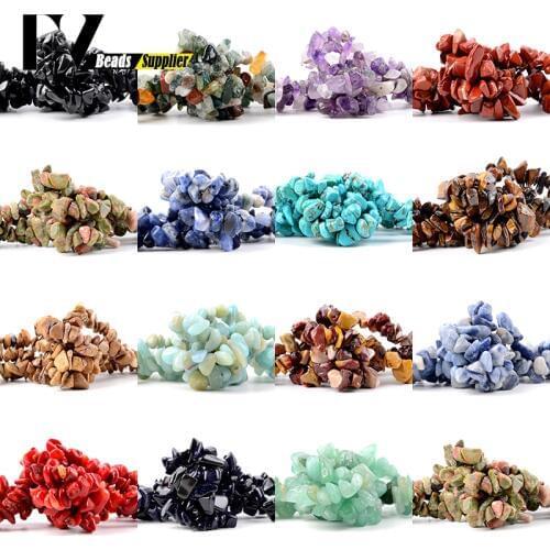Natural Stone Beads 5mm-8mm Amethysts Turquoises Amazonite Chips Beads for Needlework Jewelry Making Bracelet Necklace 15inches