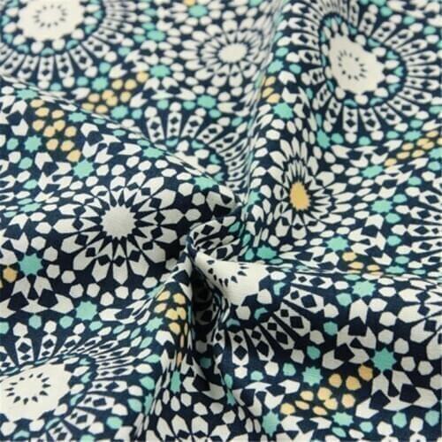CF821 Circles Printed Fabric 100% Cotton Fabric Chinese Style Dress/Table Cloth/Curtain/Clothes DIY Patchwork Materials