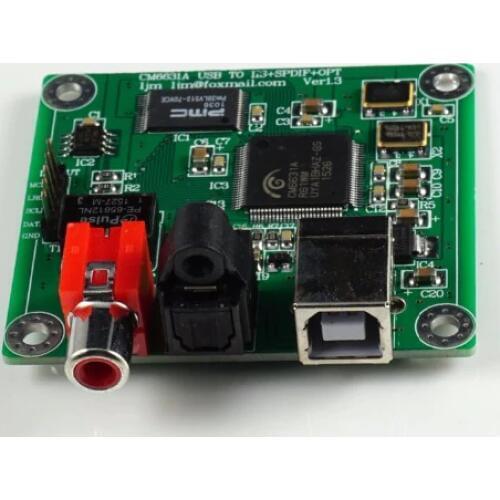 CM6631A USB to Coaxial Optical fiber SPDIF I2S Converter DAC Board 24bit 192khz