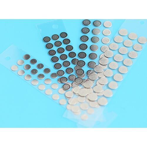 100pcs In Ear Headphone Filter Mesh Cover Dust proof Metal Cover Copper Nickel plate Earphone Steel Mesh with Adhesive Tape