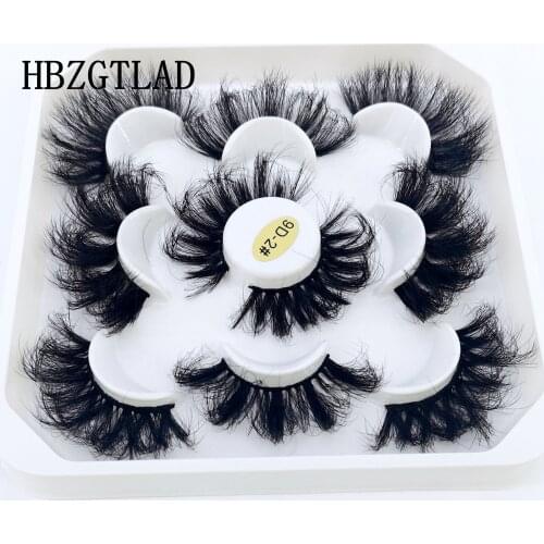5 Pairs 3d Mink Dramatic Volume Lashes Bulk Faux Thick Long Wispy Natural Mink Lashes Pack Short Wholesales Natural False lashes