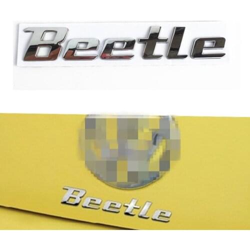 3D Chrome Metal Sticker Beetle Emblem Badge Logo Decal For Volkswagen VW Beetle TDI TSI Rear Trunk Car Styling Decoration