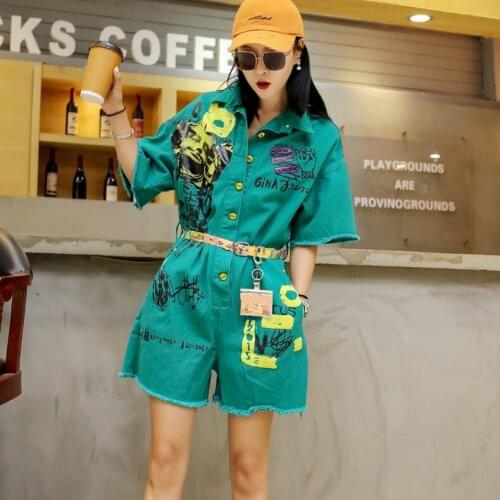 Tide Brand Womens Wholesale Jumpsuit Summer New Cartoon Print Loose Casual Pants Shorts Women Snack Shorts for Women