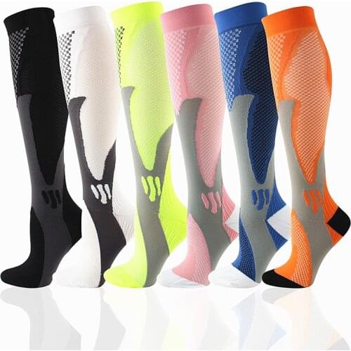 Compression Socks Tired Anti Varicose Veins Stockings AntiFatigue Unisex Sports Running Flight Travel For Men Women Socks