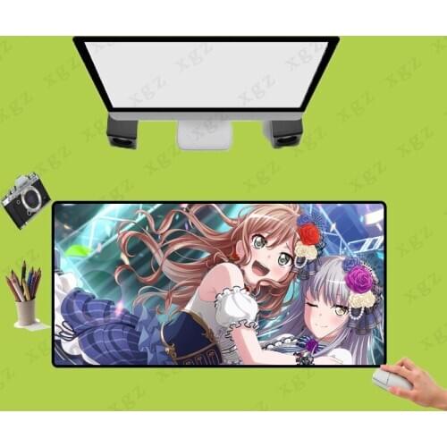 XGZ Animation Mouse Pad Two girls mouse pad Mouse Pad Black Locking Laptop Office Game Accessories XXL Gaming Desk