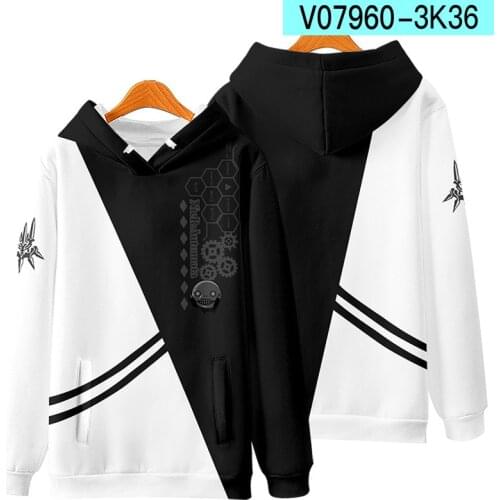 Manga NieR Automata Hoodies 2B YoRHa No. 2 Type B 9S YoRHa No. 9 Type S Cosplay Men Women Long Sleeves Pollover Plus Size