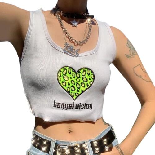 Women Fashion Embroidery Tank Top U-Neck Stylish Sleeveless Tops for Ladies Female 2021 Summer Fashion New Tops