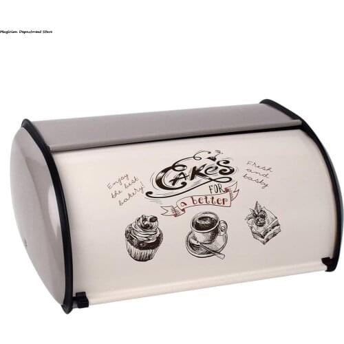 Metal Small Drum-shaped Bread Storage Box Party Buffet Hotel Croissant Breakfast Storage Box With Lid Retro Box 34.5*23*14.5CM