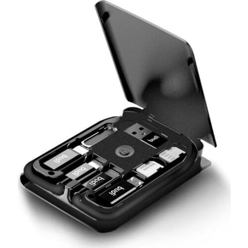 BUDI Multi-Function Universal Smart Adapter Card Storage Box 15W Wireless Charging for Xiaomi Travel Portable Storage Bag