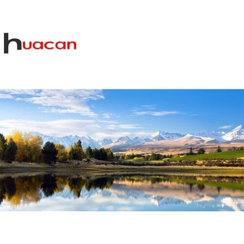 Huacan 5D DIY Diamond Art Painting Kits River Mountain Diamond Mosaic Full Embroidery Landscape Handmade Gift Home Decor